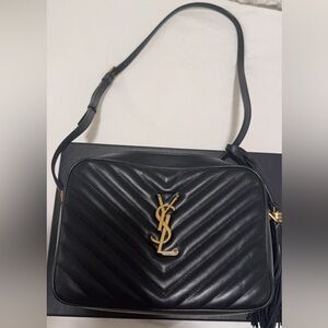 Yves Saint Laurent Black Quilted Leather Crossbody Bag